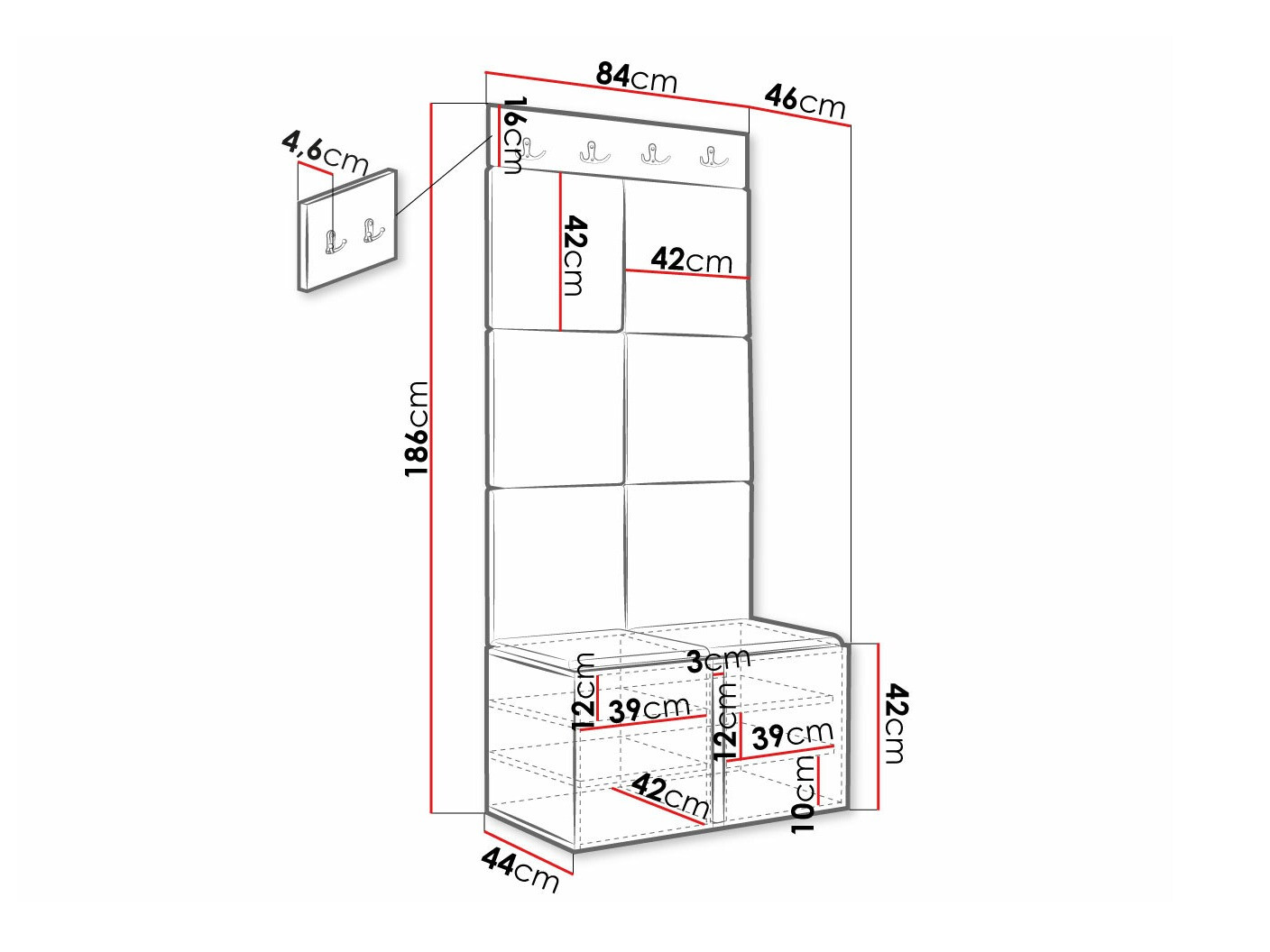 Set arredo da corridoio Hartford 375 (Manila 35)