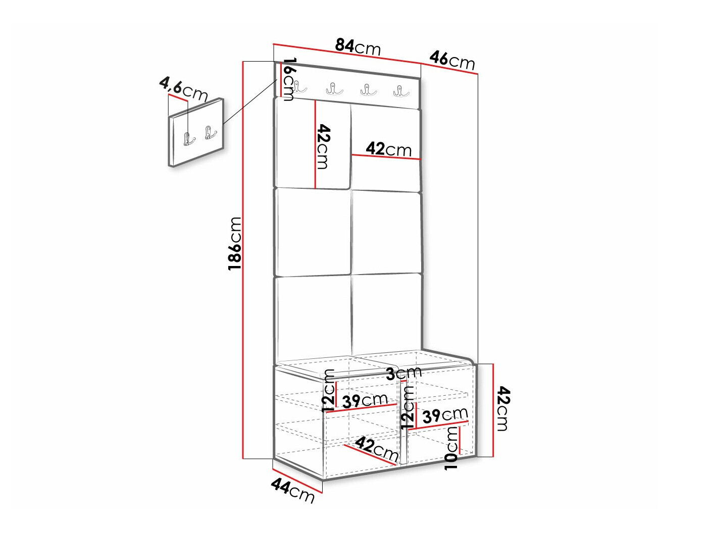 Set arredo da corridoio Hartford 375 (Polo 897)