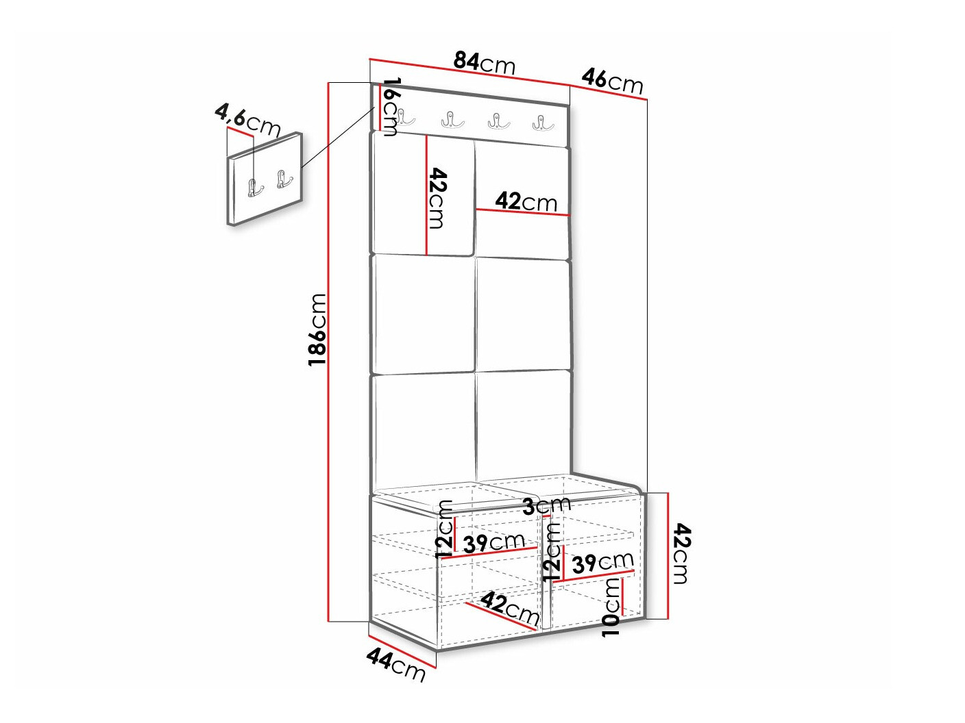 Set arredo da corridoio Hartford 375 (Polo 897)