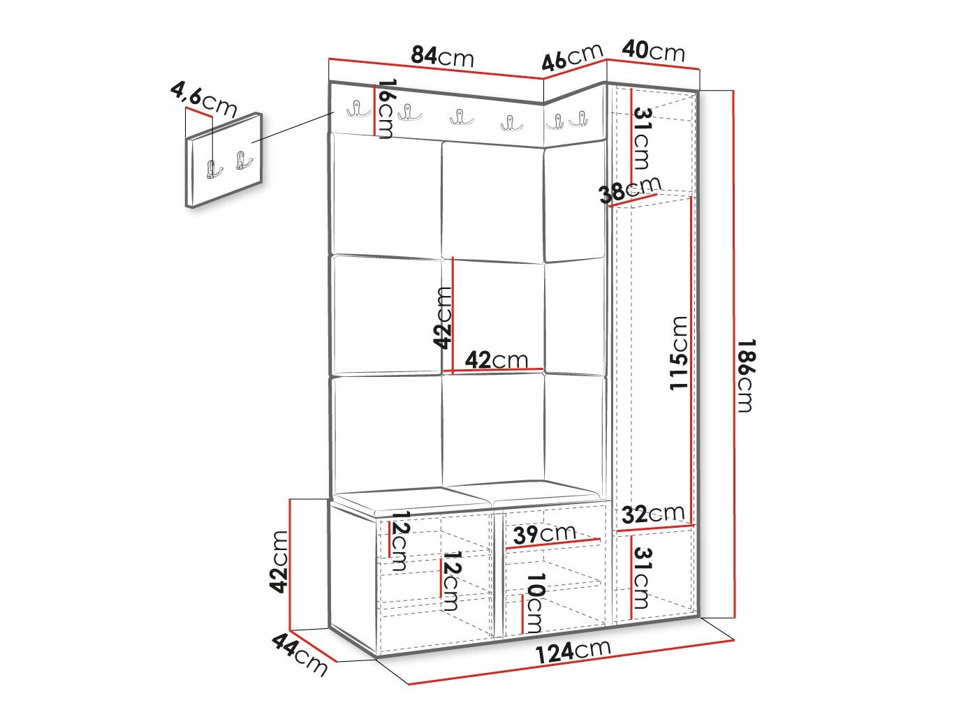 Set arredo da corridoio Hartford 377 (Polo 897)