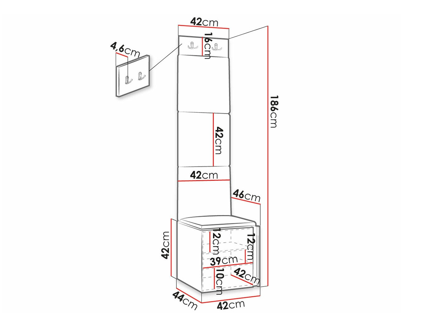 Set arredo da corridoio Hartford 378 (Manila 11)