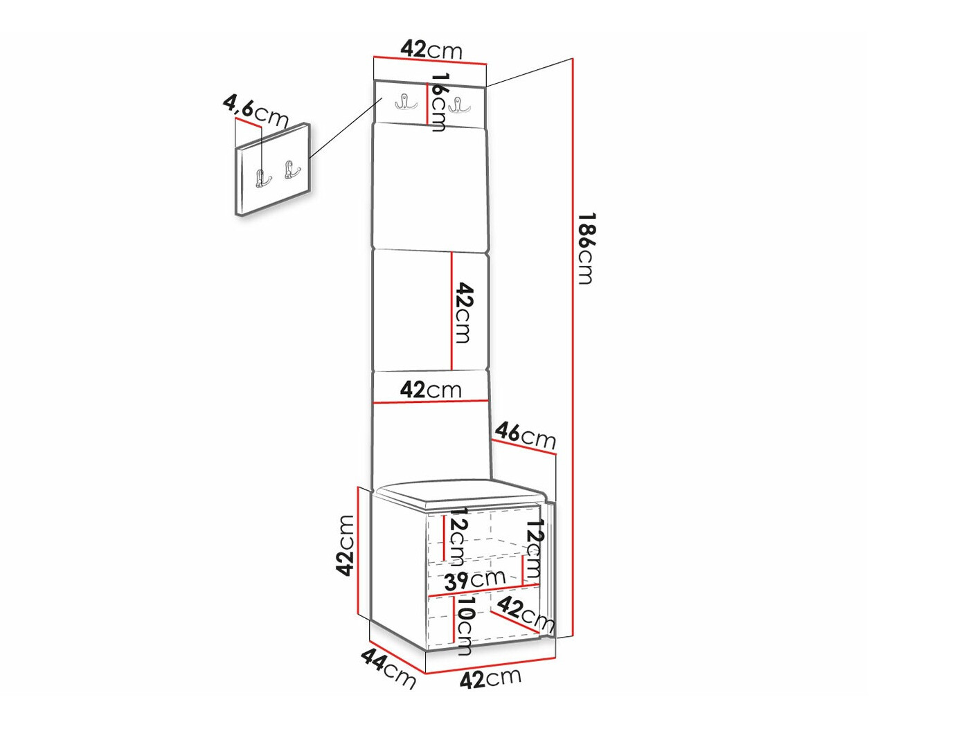 Set arredo da corridoio Hartford 378 (Manila 16)