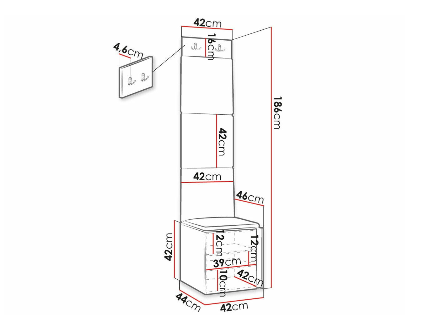 Set arredo da corridoio Hartford 378 (Manila 16)
