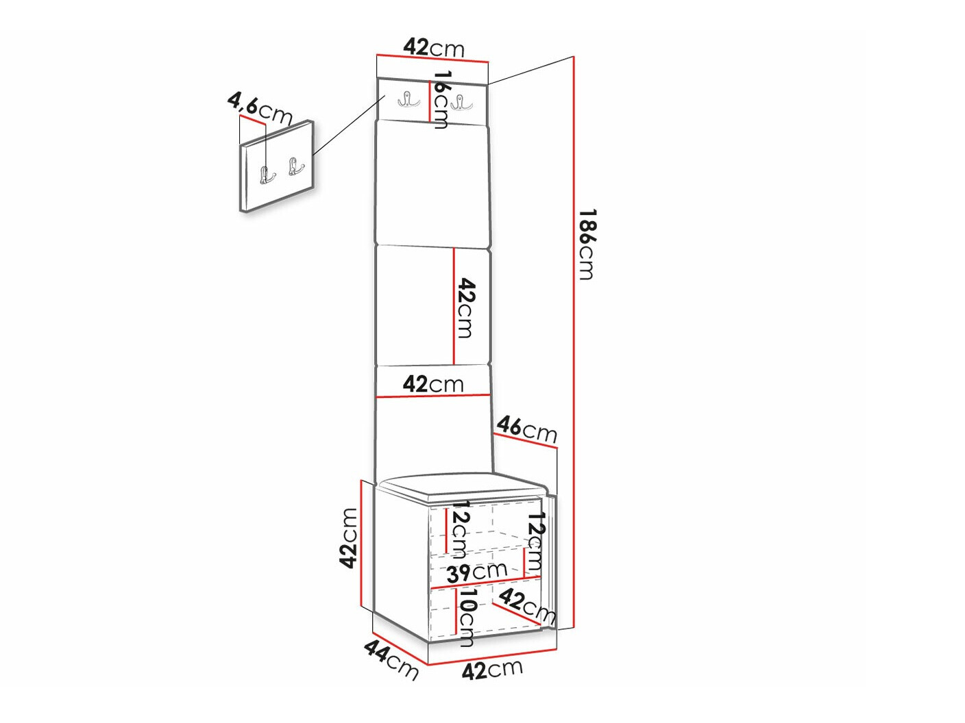 Set arredo da corridoio Hartford 378 (Manila 26)