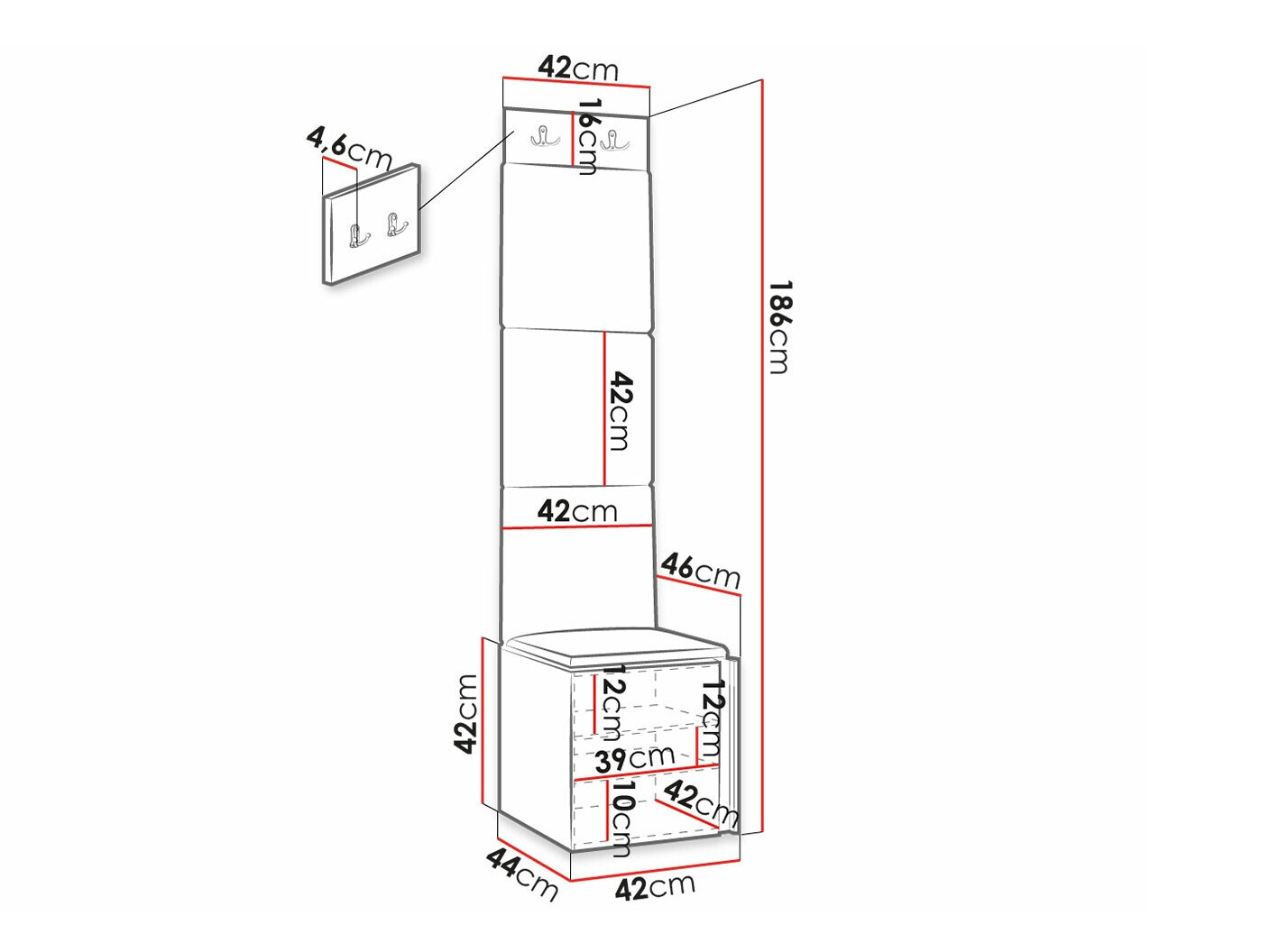 Set arredo da corridoio Hartford 378 (Manila 26)