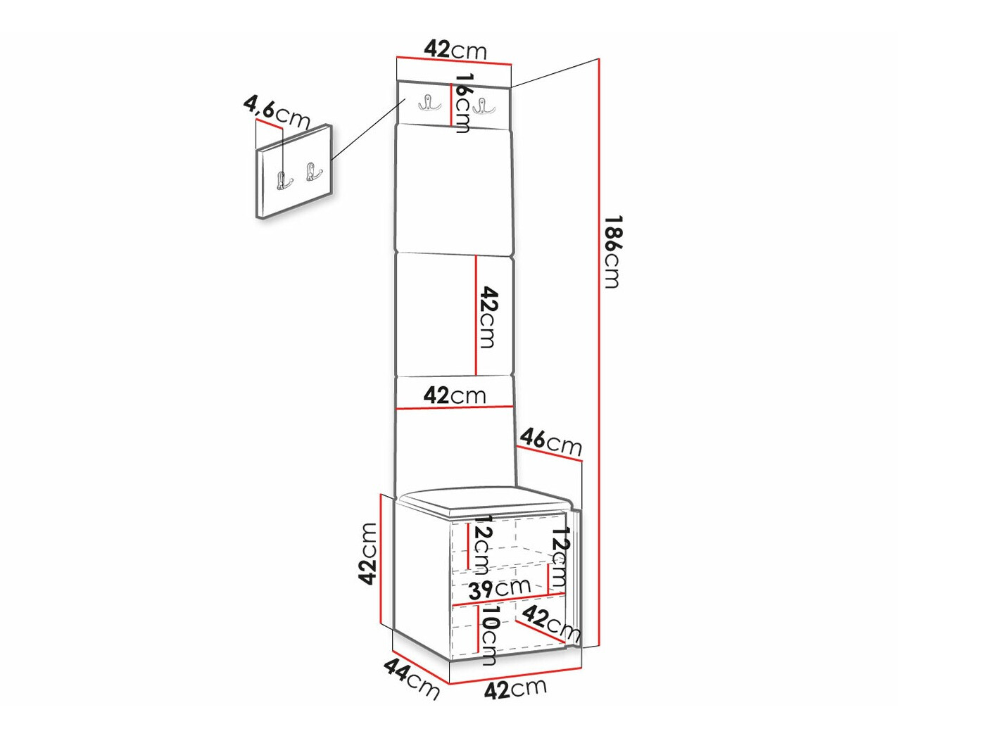 Set arredo da corridoio Hartford 378 (Manila 35)