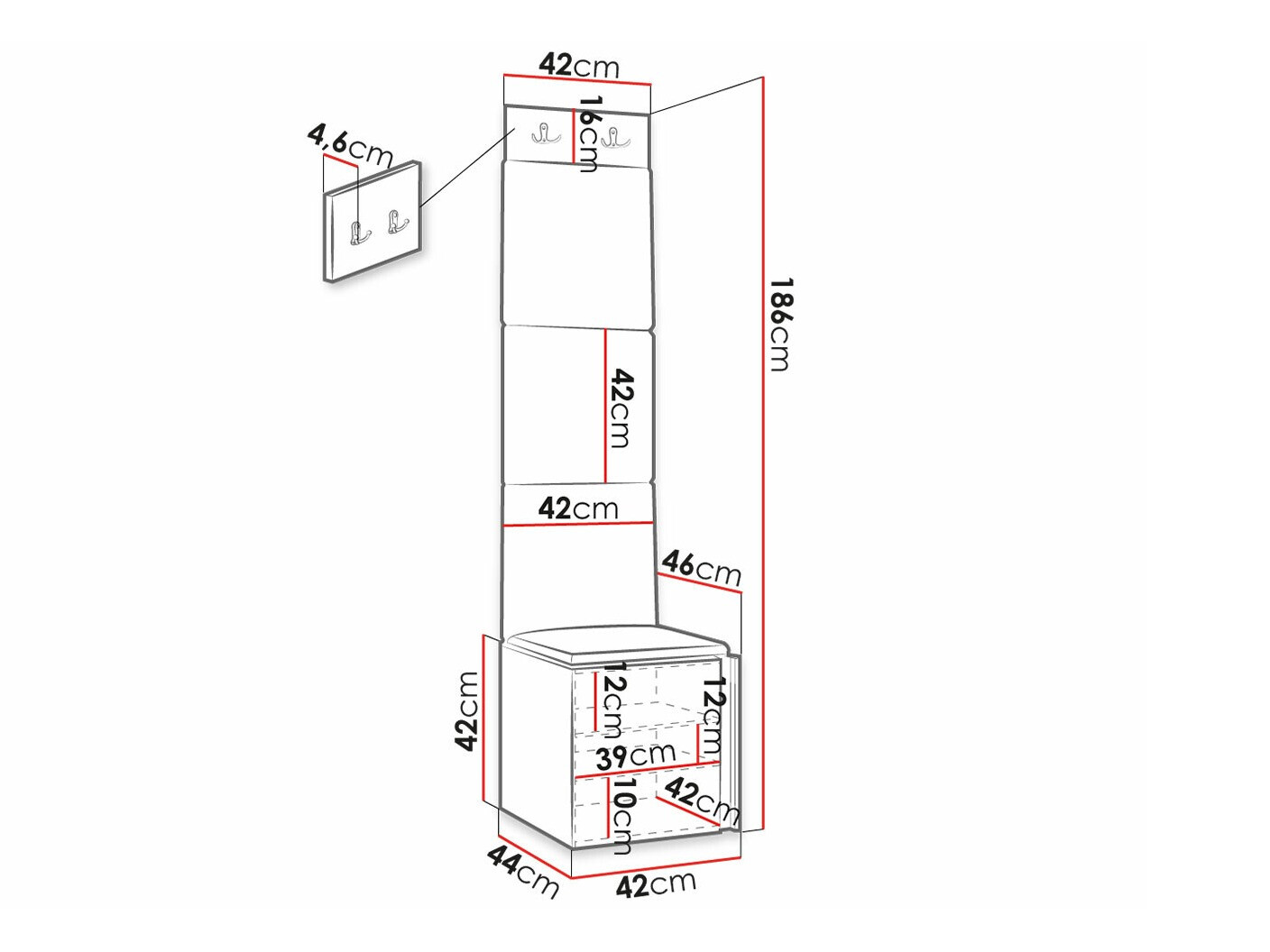 Set arredo da corridoio Hartford 378 (Manila 35)