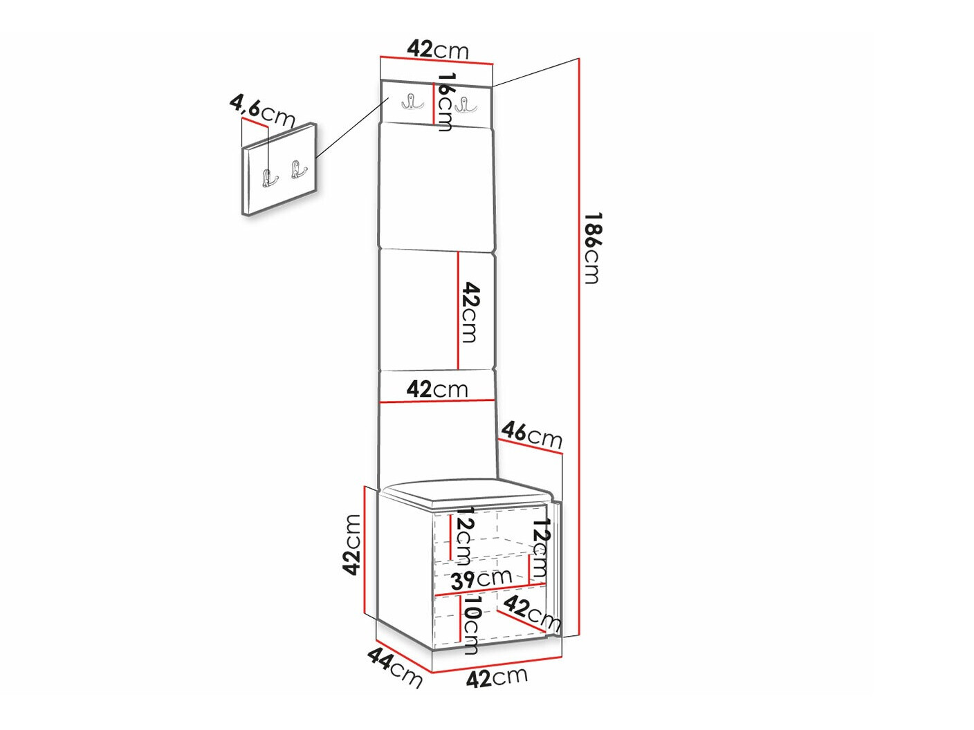 Set arredo da corridoio Hartford 378 (Polo 897)