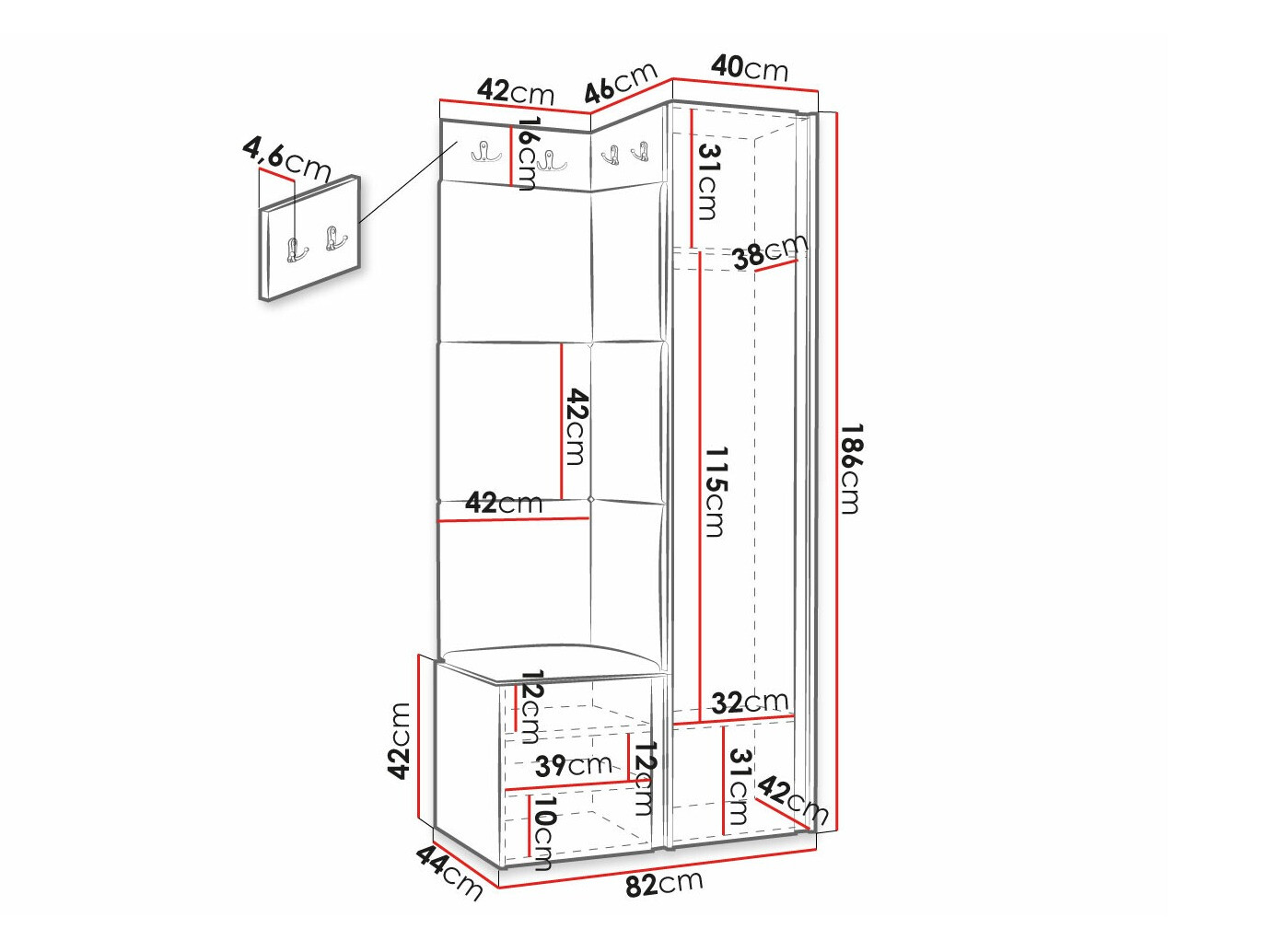 Set arredo da corridoio Hartford 381 (Manila 02)