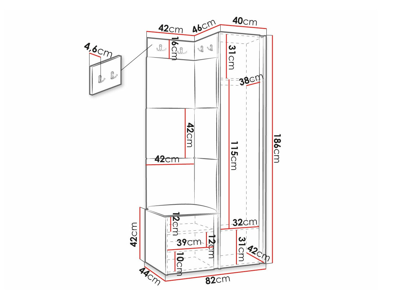 Set arredo da corridoio Hartford 381 (Manila 26)