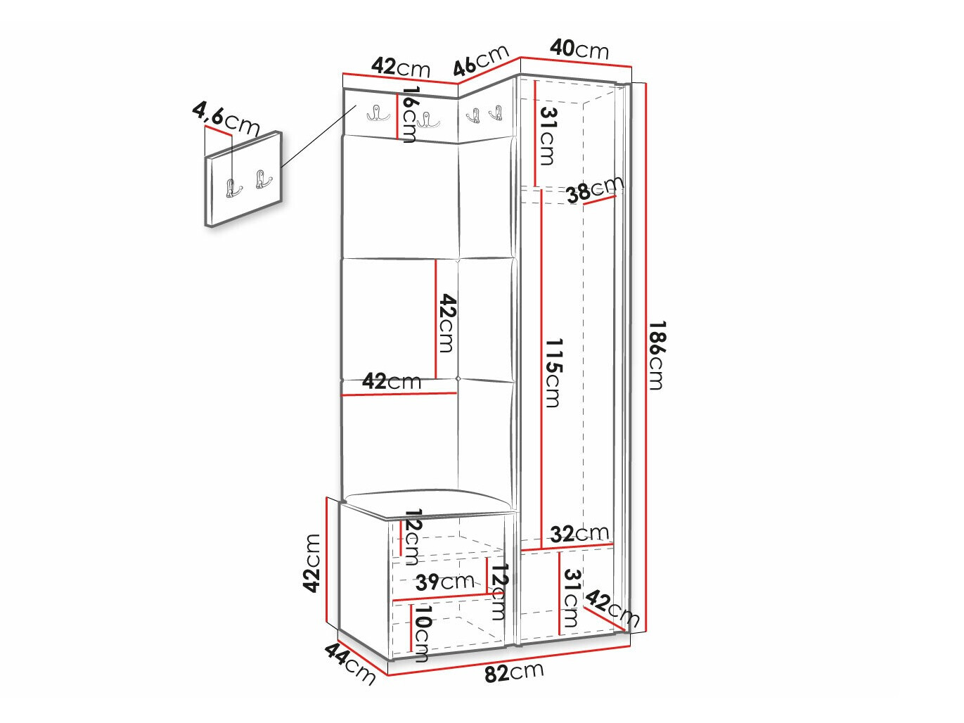 Set arredo da corridoio Hartford 381 (Manila 35)