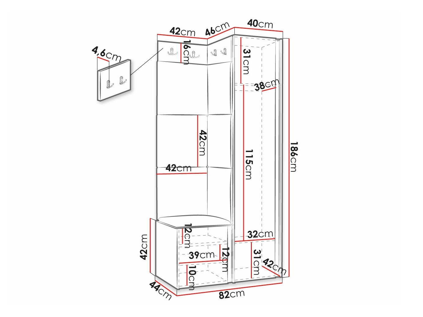 Set arredo da corridoio Hartford 381 (Polo 894)