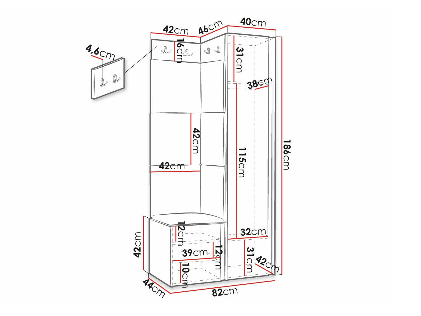 Set arredo da corridoio Hartford 381 (Polo 897)