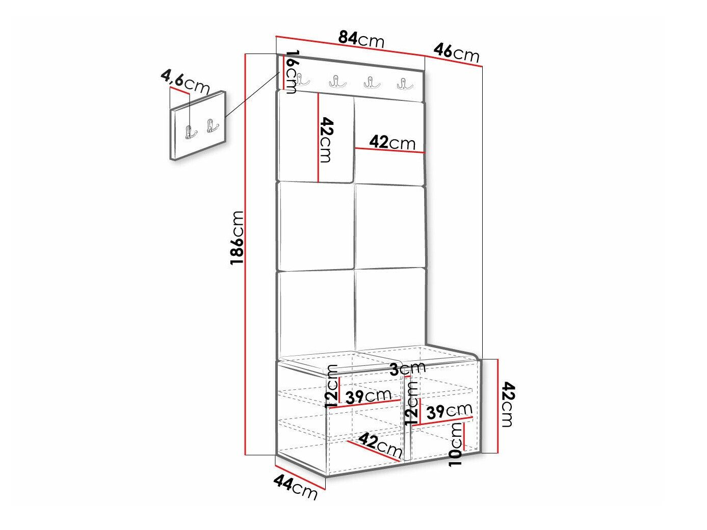 Set arredo da corridoio Hartford 383 (Manila 02)