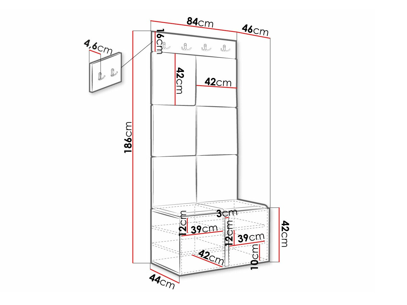 Set arredo da corridoio Hartford 383 (Manila 02)