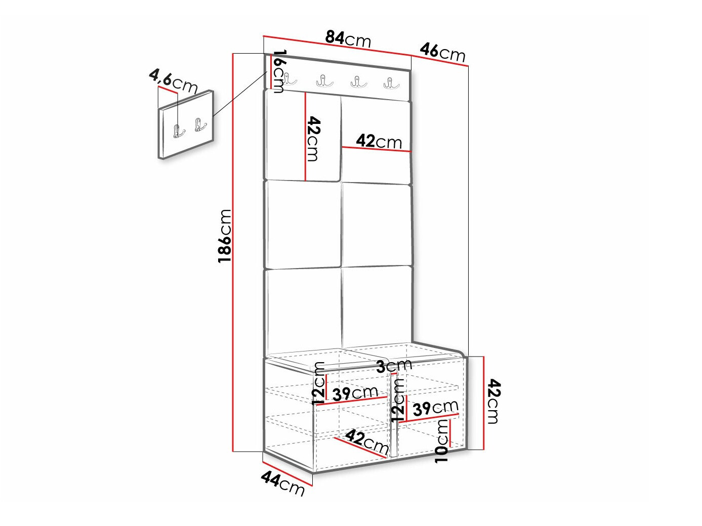 Set arredo da corridoio Hartford 383 (Manila 11)