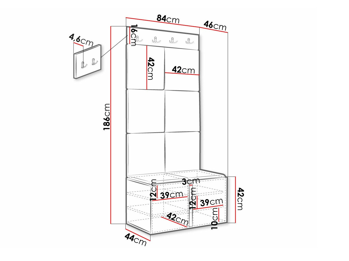 Set arredo da corridoio Hartford 383 (Manila 26)