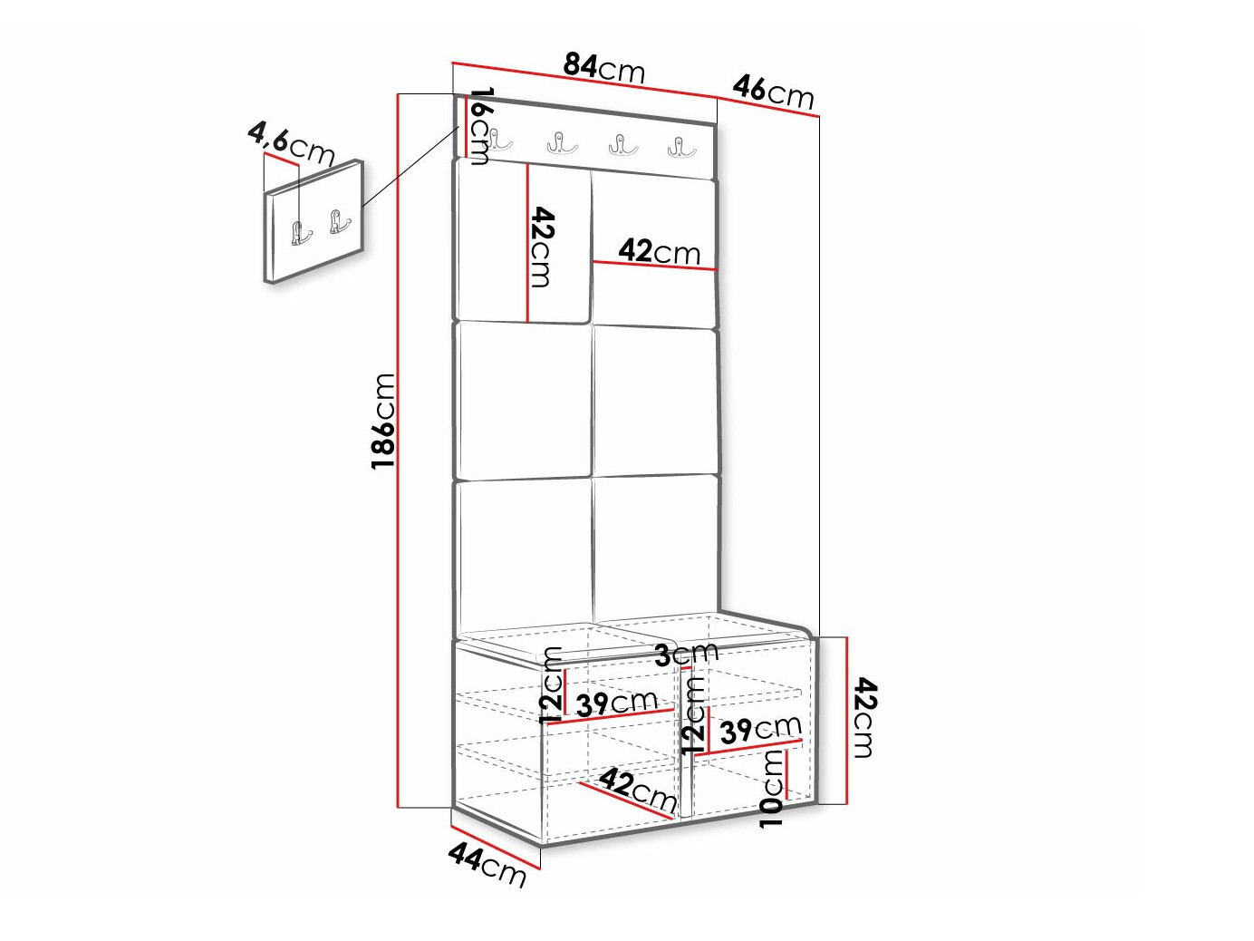 Set arredo da corridoio Hartford 383 (Polo 889)