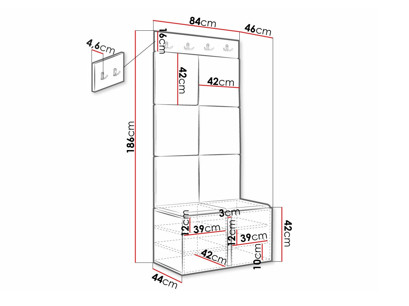 Set arredo da corridoio Hartford 383 (Polo 897)