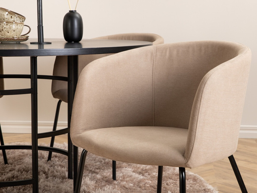 Set sala da pranzo Dallas 2381 (Nero + Beige)