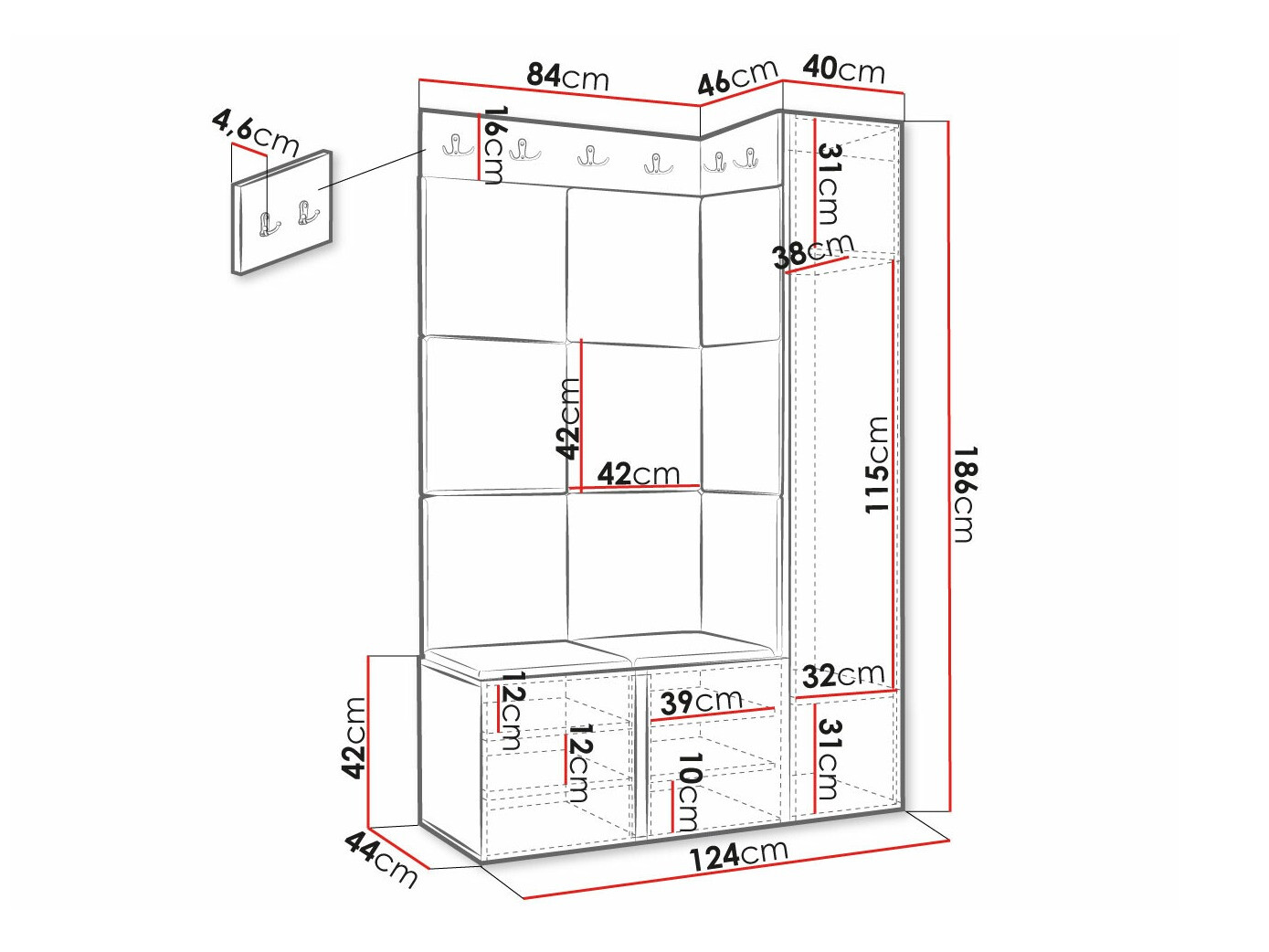 Set arredo da corridoio Hartford 385 (Polo 897)
