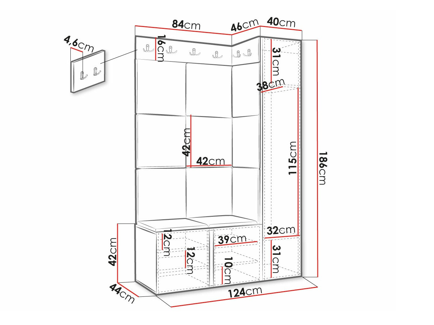 Set arredo da corridoio Hartford 385 (Polo 897)