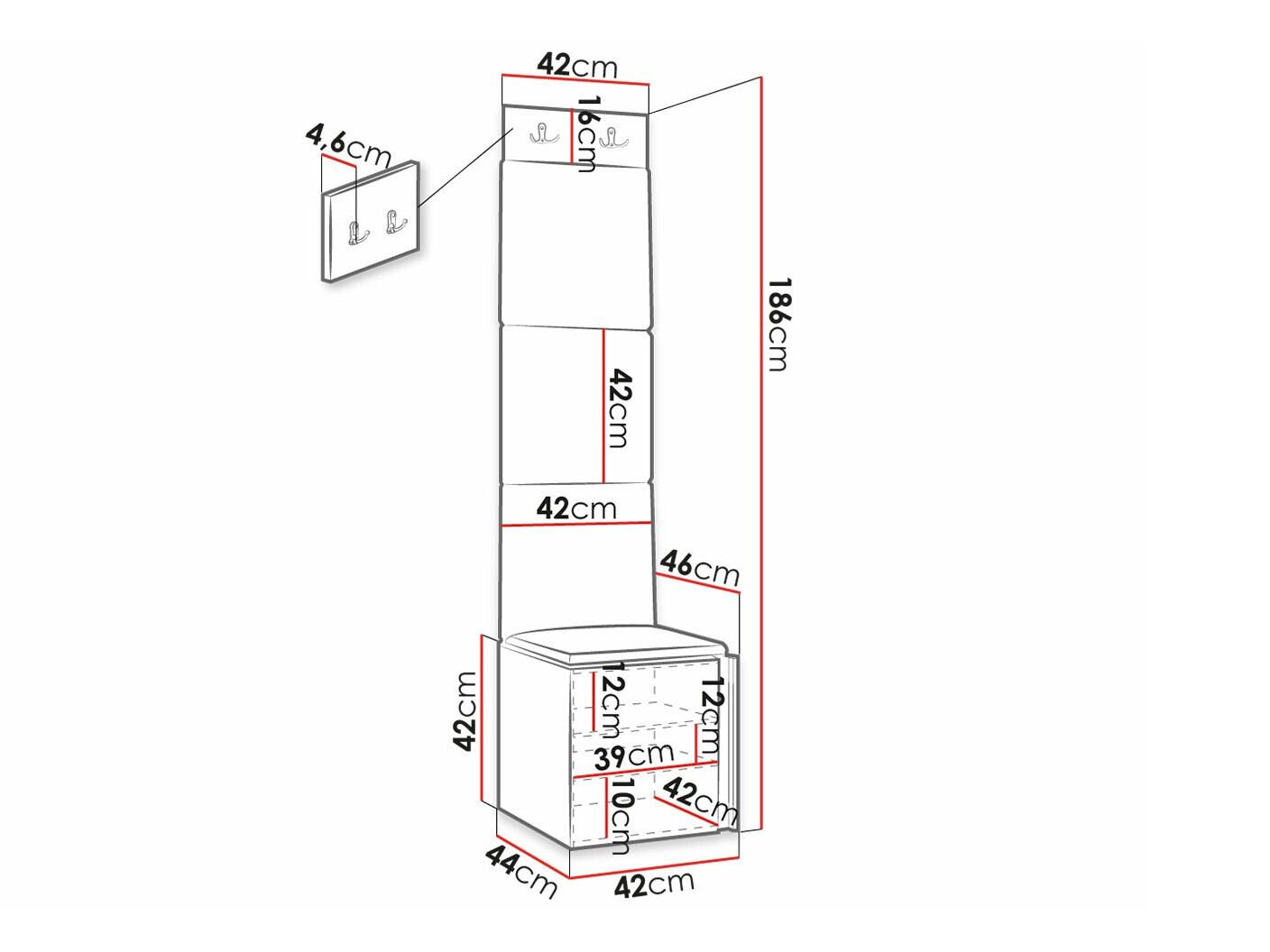 Set arredo da corridoio Hartford 386 (Manila 26)