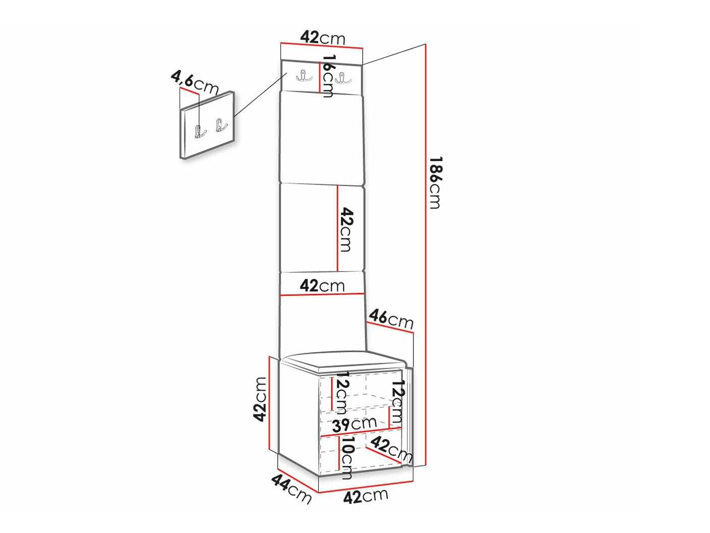 Set arredo da corridoio Hartford 386 (Manila 26)