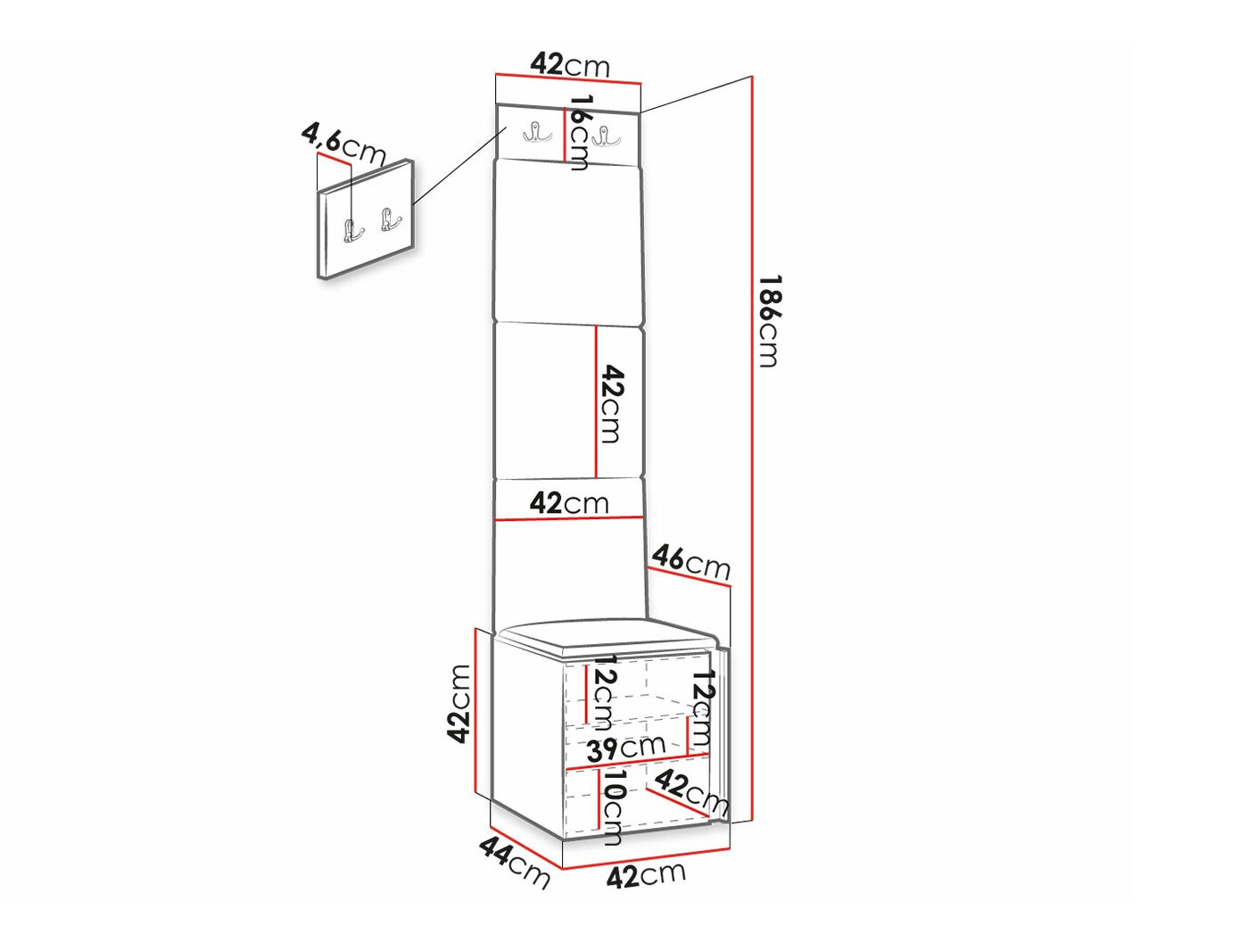 Set arredo da corridoio Hartford 386 (Manila 35)