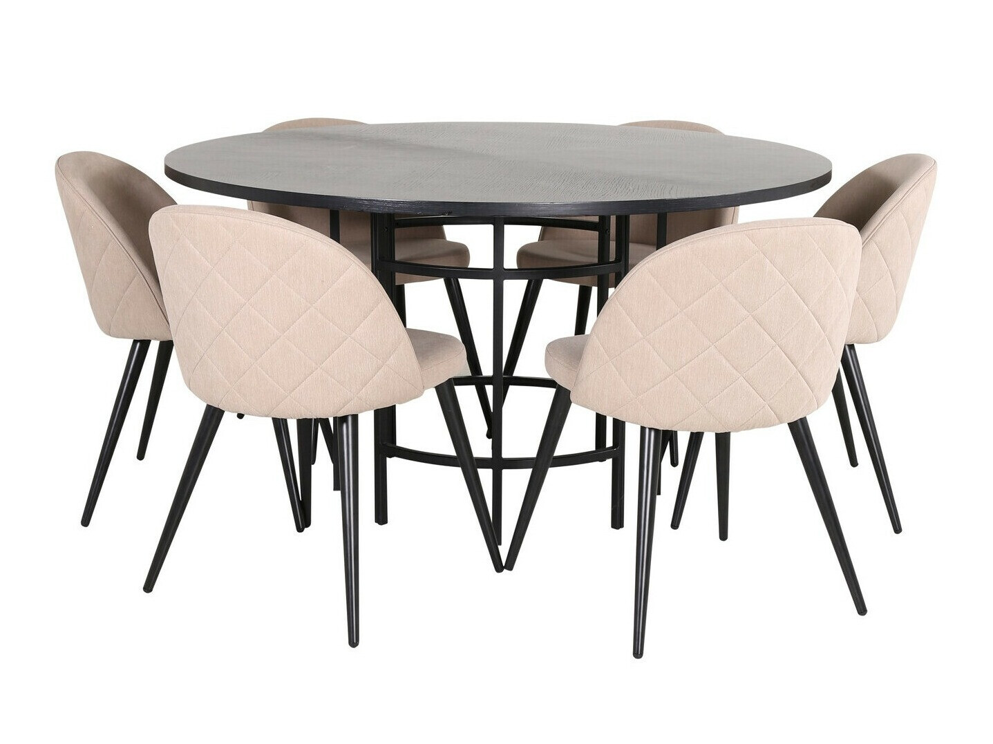 Set sala da pranzo Dallas 2387 (Nero + Beige)
