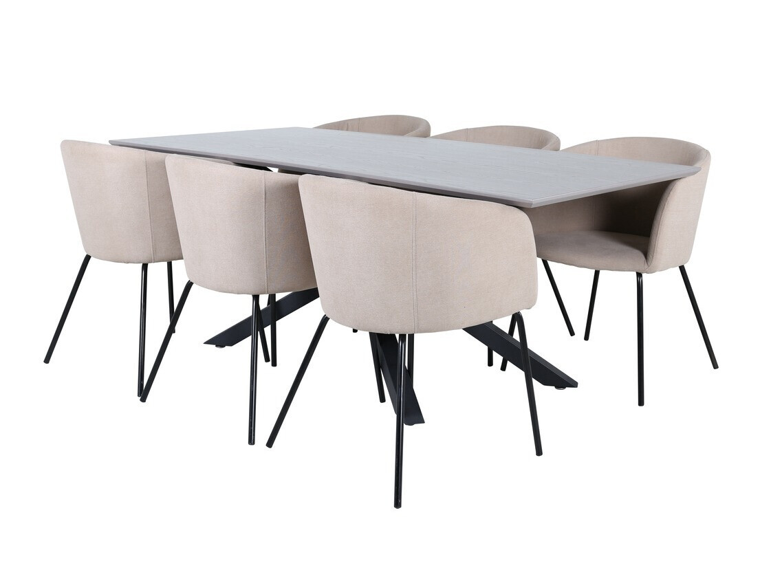 Set sala da pranzo Dallas 3036 (Beige + Nero)