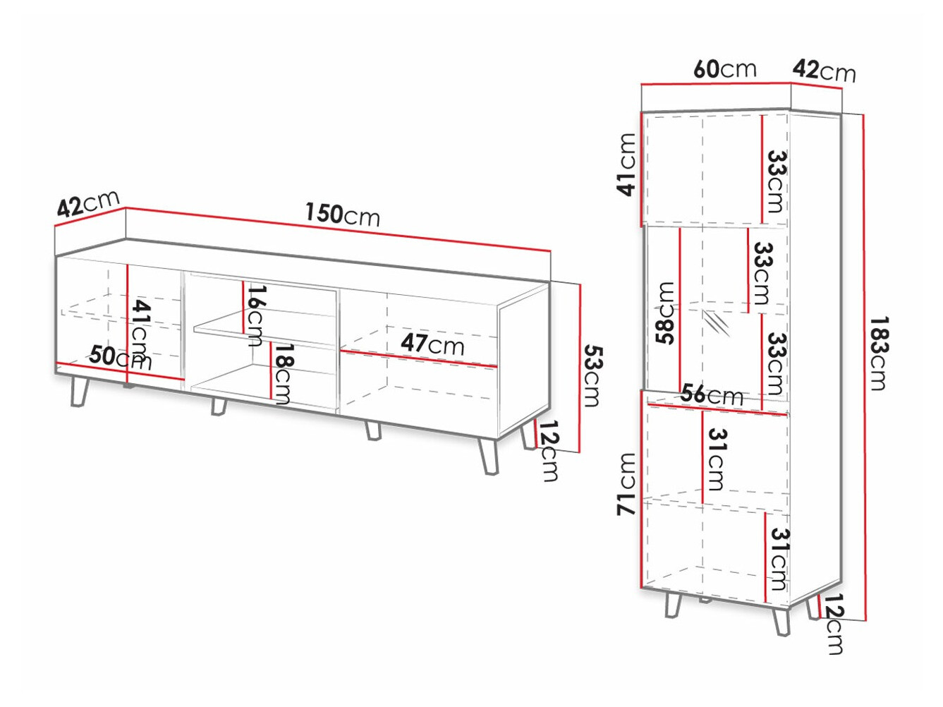 Parete attrezzata Levmari 110 (Bianco)