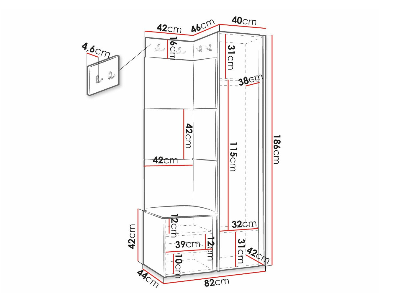 Set arredo da corridoio Hartford 390 (Polo 894)