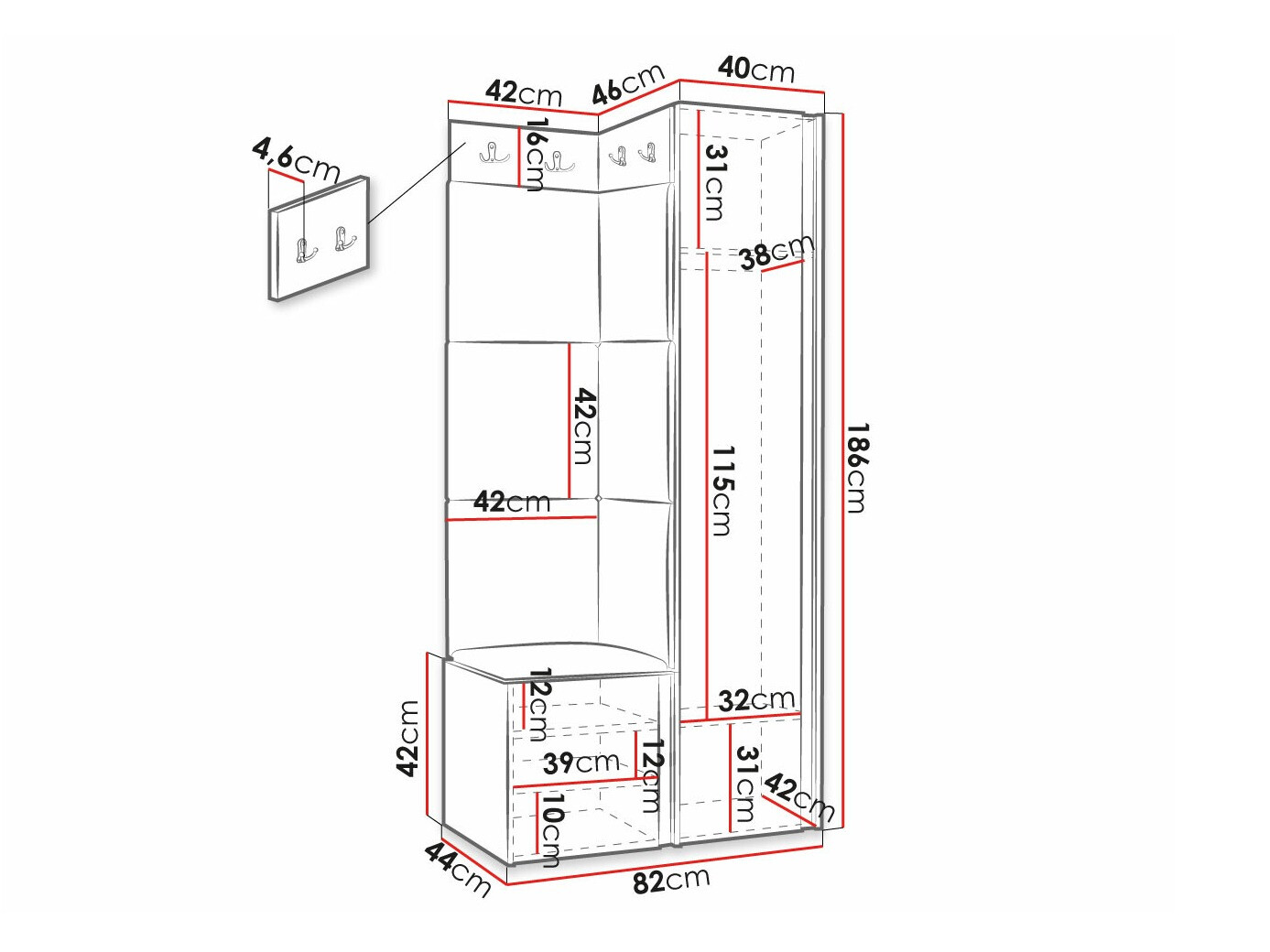 Set arredo da corridoio Hartford 390 (Polo 894)