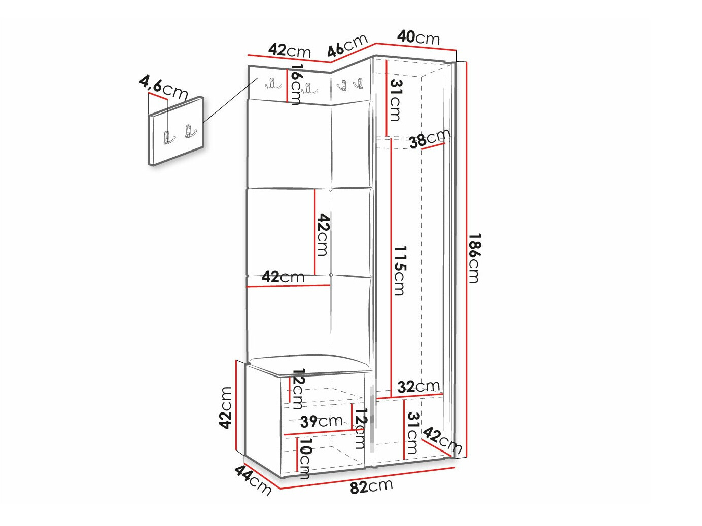 Set arredo da corridoio Hartford 390 (Polo 897)