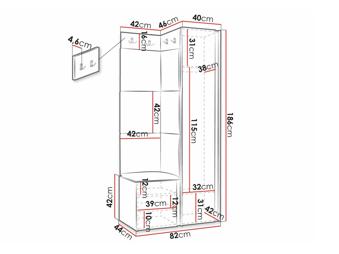 Set arredo da corridoio Hartford 390 (Polo 897)