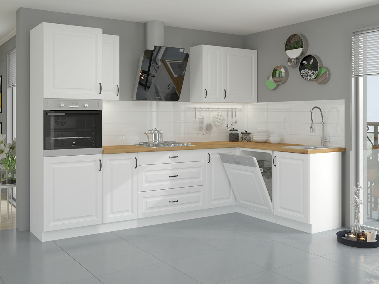Set da cucina modulare Retro White 148