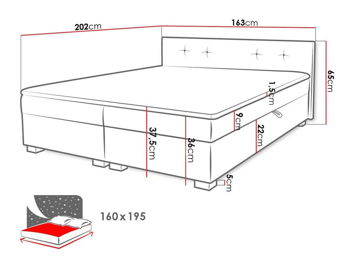 Letto continentale Portage 100