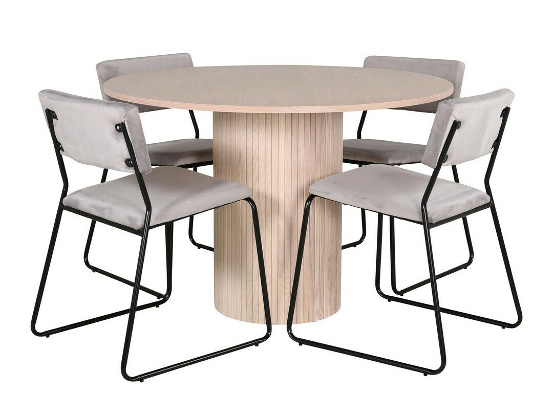 Set sala da pranzo Dallas 2566 (Grigio chiaro + Nero)