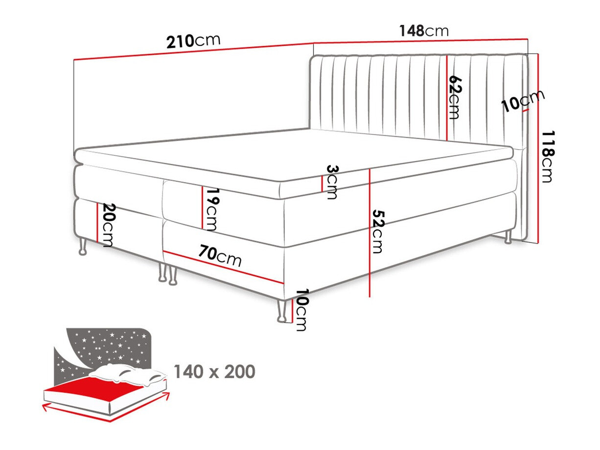 Letto continentale ComfiDream Fjorina (Fresh 01)