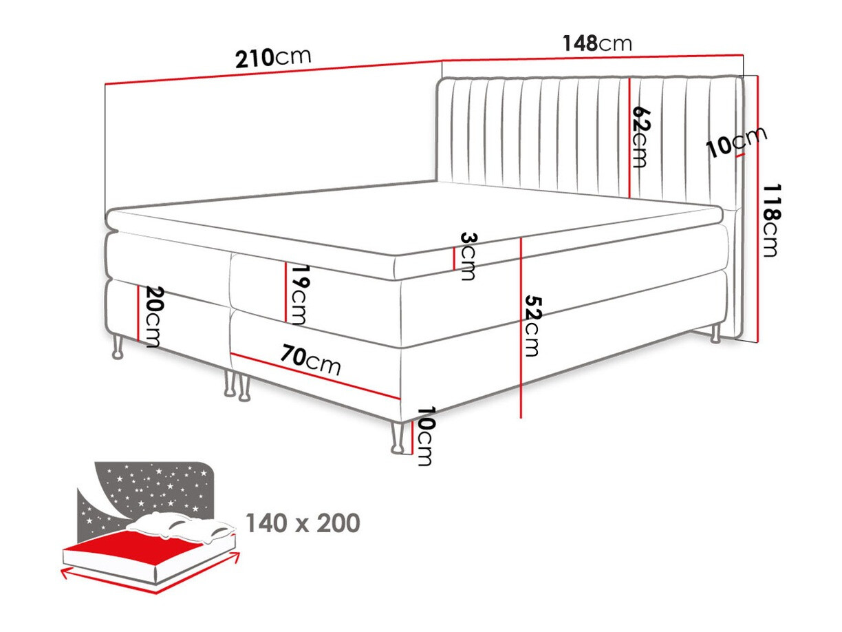 Letto continentale ComfiDream Fjorina (Fresh 11)