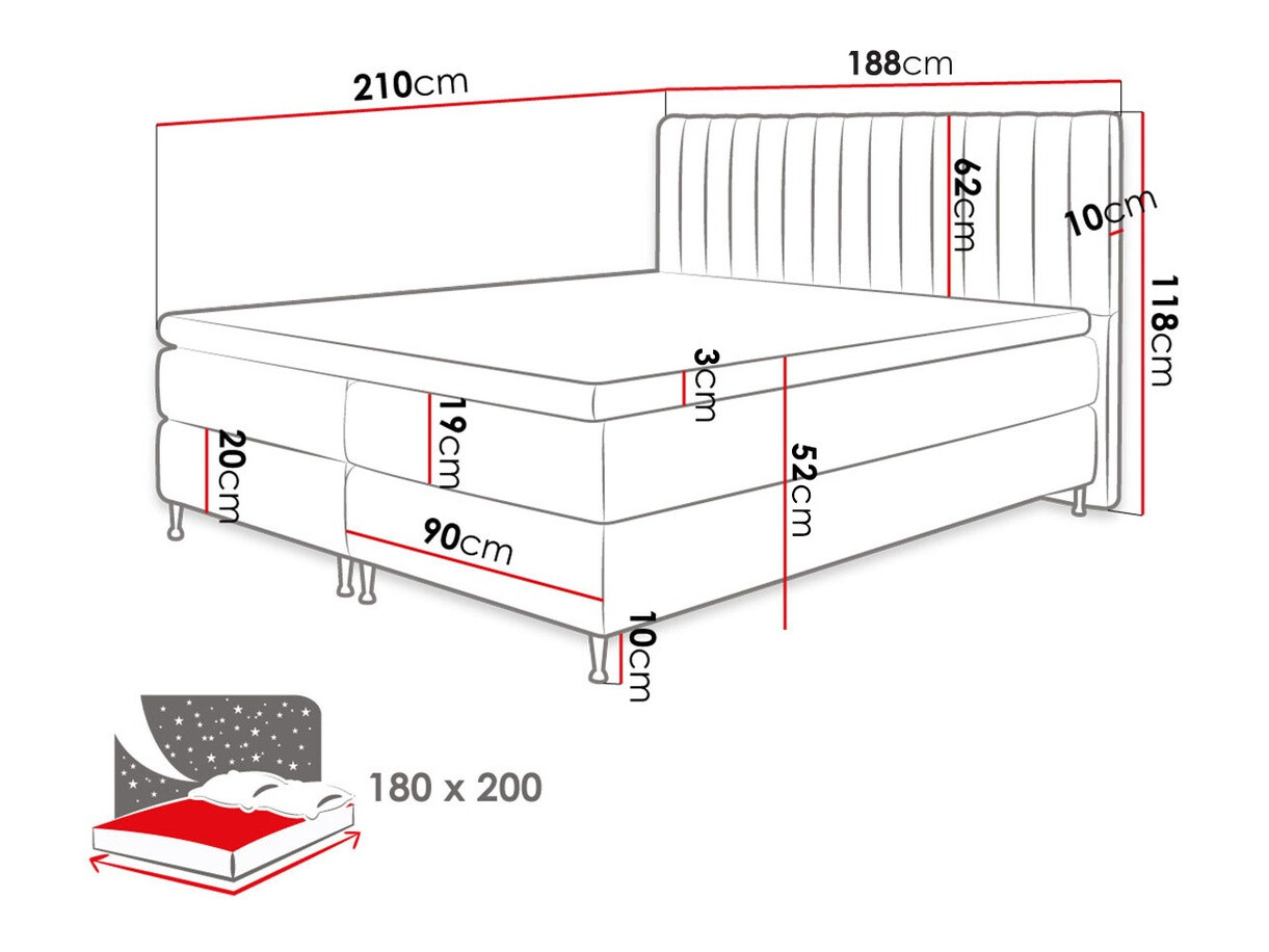 Letto continentale ComfiDream Fjorina (Fresh 11)
