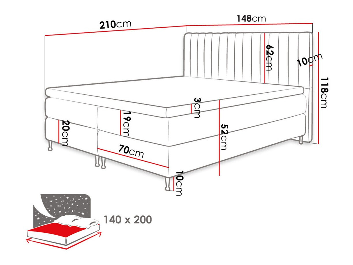 Letto continentale ComfiDream Fjorina (Fresh 13)