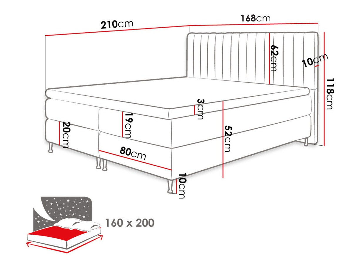 Letto continentale ComfiDream Fjorina (Fresh 13)