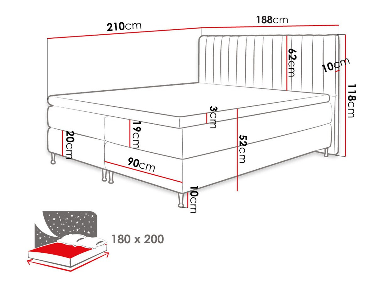 Letto continentale ComfiDream Fjorina (Fresh 13)