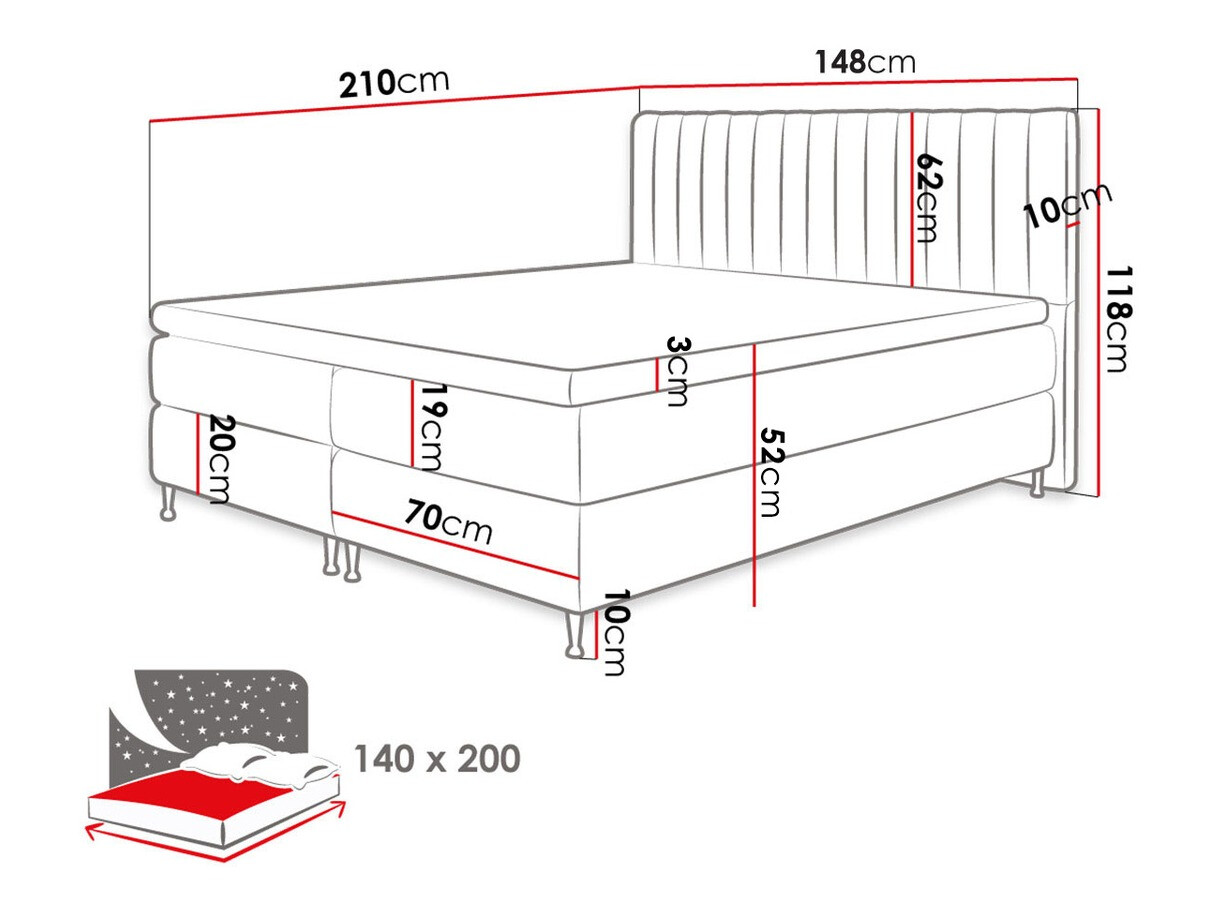 Letto continentale ComfiDream Fjorina (Fresh 32)