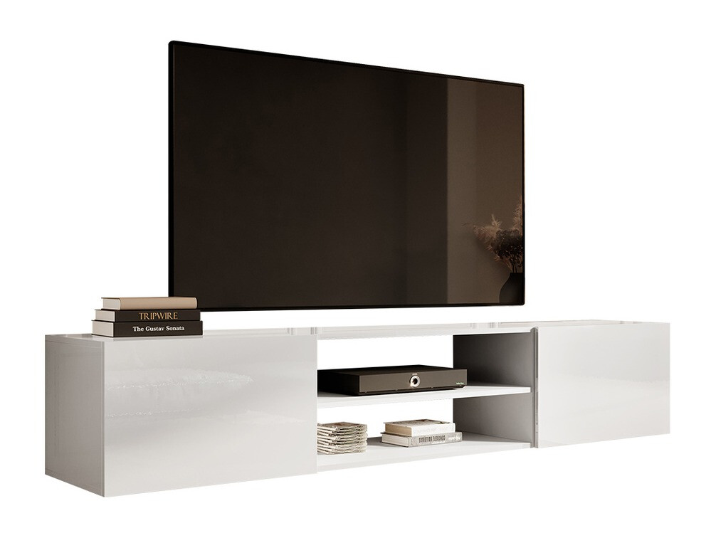 Mobile porta TV Imago II (Bianco + Bianco lucido)