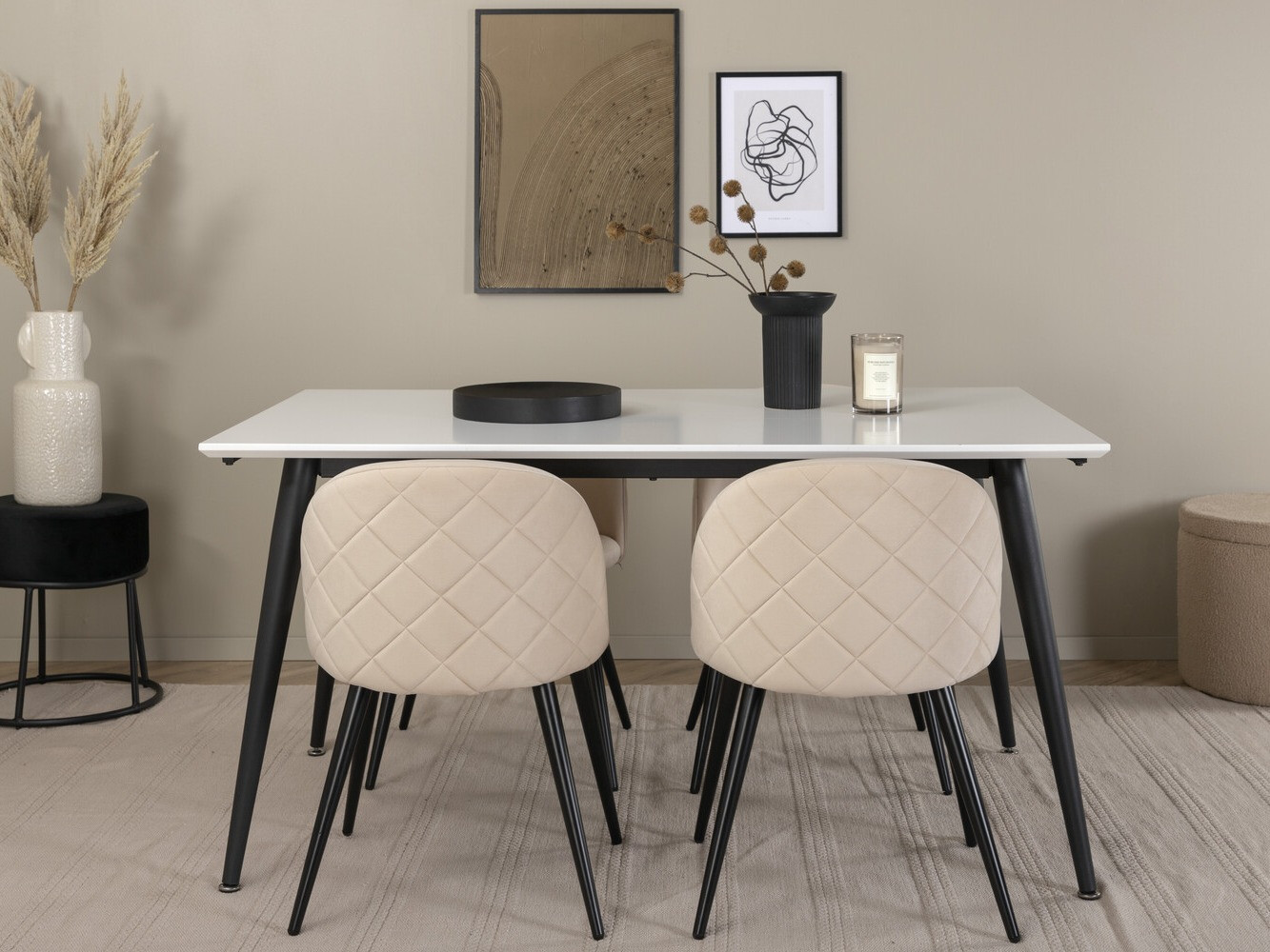 Set sala da pranzo Dallas 2738 (Crema + Nero)