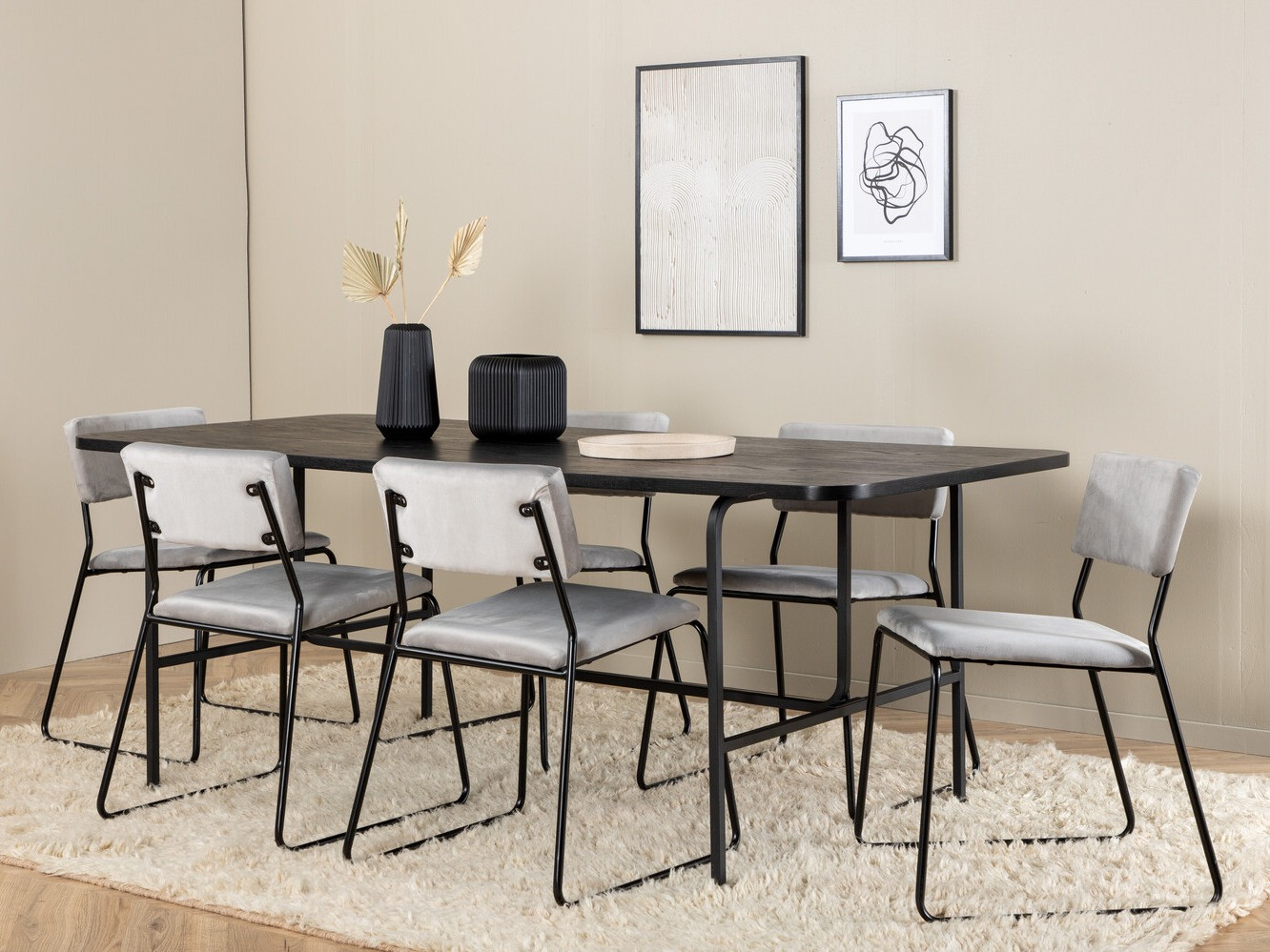 Set sala da pranzo Dallas 2790 (Grigio + Nero)