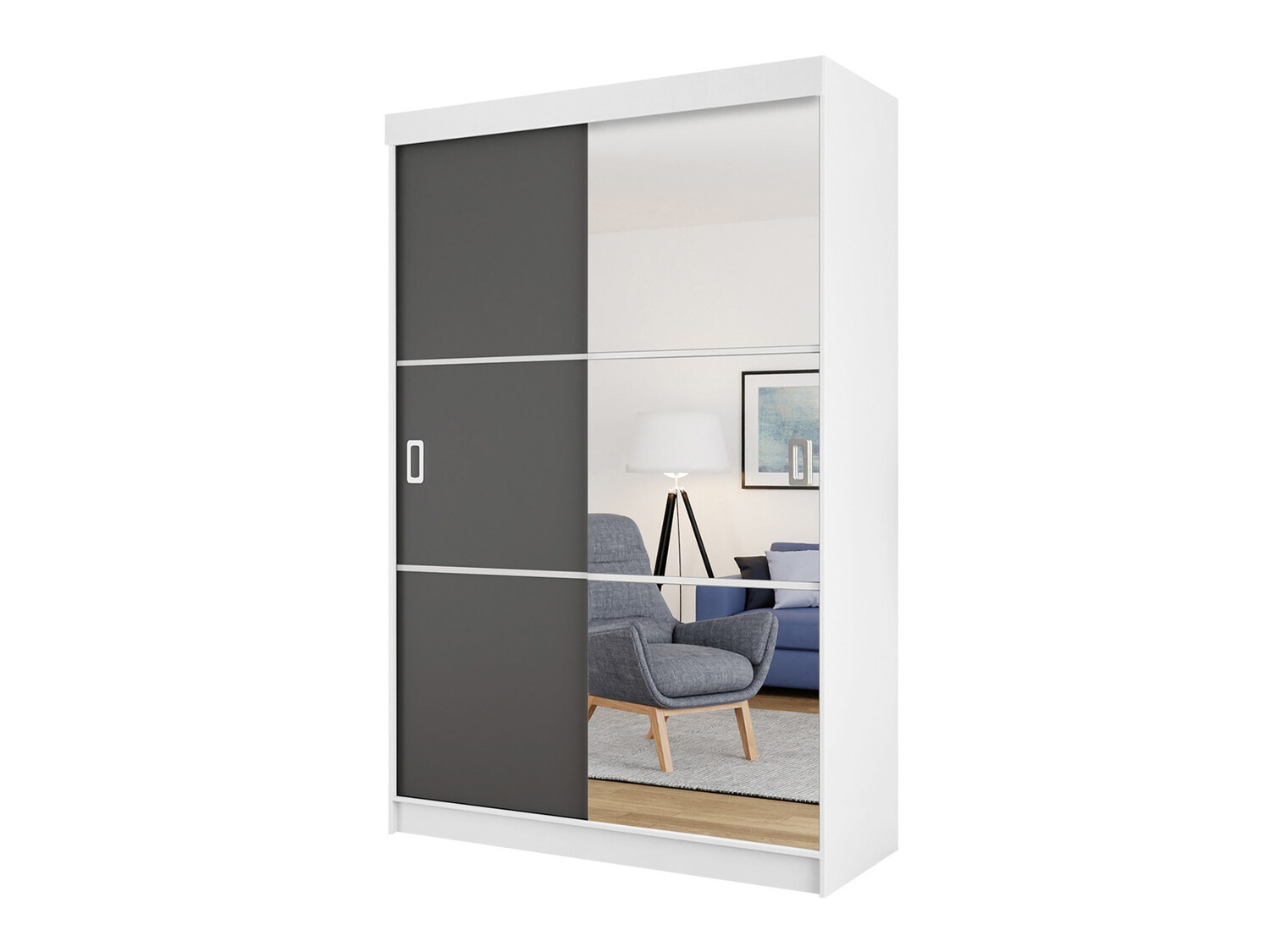 Armadio Dover 111 (Bianco + Grafite)